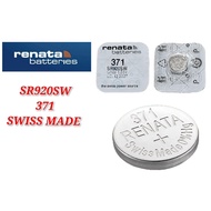 Renata 371 SR920SW Silver 1.55V Battery SWISS MADE .