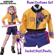K-Pop Rumi Zoey Mira Demon Hunters Cosplay Costume for Girl Halloween Stage 3D Printed Pattern Role
