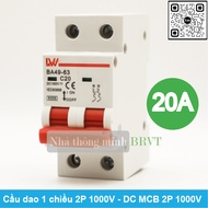 Cầu dao 1 chiều - DC CB 16A/20A/25A/32A/40A/50A/63A/125A DC1000V 2P (LW) cho hệ thống năng lượng mặt