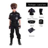 Police Costumes for Kids SWAT Boy Army Cosplay Uniform Clothing Gift Set
