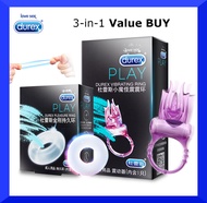 💟[Sex Toy 2 "COMBO BUY" Discreet Packaging] Durex Vibrator Little Devil Vibrating Ring + Durex Pleasure Ring, Devil Vibrating Ring Time Delay Ring Clitoris Stimulator Vibrators Sex Toys Intimate product for Men