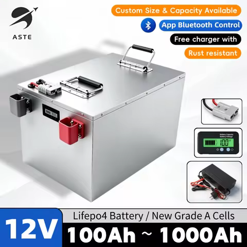 12V Lifepo4 Lithium Battery 100Ah 200Ah 300Ah 400Ah 500Ah 600Ah 800Ah 1000Ah for Off-Grid Backup Pow