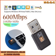 USB Wifi Adapter 600Mbps Wireless Ethernet Network Card Adapter Dongle Dual Band 2.4G / 5.G USB Wifi