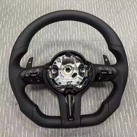 Full Leather Material Black Perforated M Sport Steering Wheel for BMW F10 F30 F31 F32 F20 E92 E60 X6