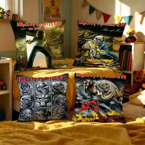 I-iron Maiden-s Anime Cushion Cover Car Throw Pillow Case For Sofa Car Christmas Gift 40x40cm 45x45c