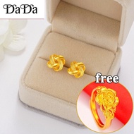 emas bangkok original cop 916 gold earrings four leaf clover gift for children and girlfriends