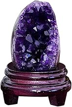 Natural Amethyst Cave Original Stone Ornament Wishing Energy Collection (Color : A Purple, Size : 200g Free Stand)