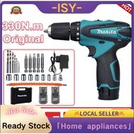 12V Makita DF330 Original Cordless Drill 2 Speed Electric Drill Battery Full Set with 24Pcs Impact Drill Hand Drill  电钻