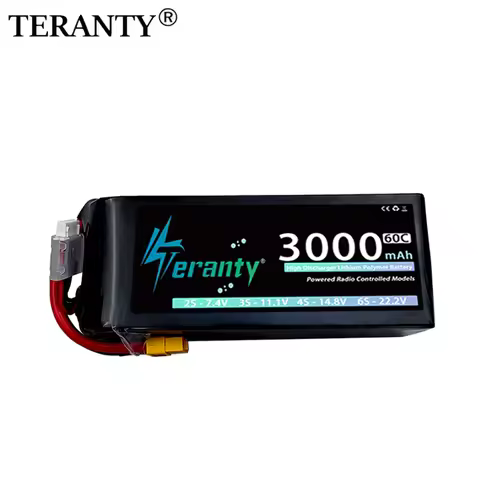 TERANTY 6S 3000mAh Lipo Battery 22.2V 60C 22.8V 80C Softcase with XT60/XT90 Plug for RC Car Truck Ta