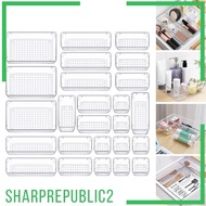 [Sharprepublic2] 25 Pieces Drawer Organizers Set Cutlery Stationery Boxes for Office Kitchen