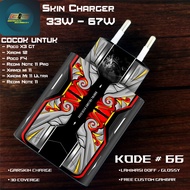 Skin Charger poco X3 GT, poco F4, Redmi note 11 Pro 67W Turbo Charge Code 66-70 Motifs Can Be Custom