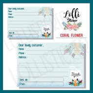 Coral Flower Address Sticker Online Shop Shipping Label Sticker/ Shipping Address Sticker/