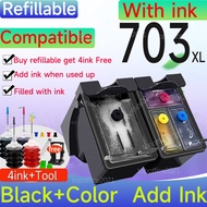Compatible HP 703 ink HP703XL ink Cartridge refillable Compatible for HP F735 K109A k109G K209A D730