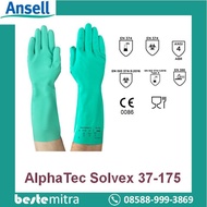 HIJAU JTTOP" GREEN CHEMICAL NITRILE ANSELL SOLVEX 37-175 SAFETY GLOVE