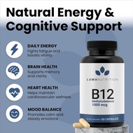 High Potency Vitamin B12 1000 mcg: Energy & Metabolism Support: Each serving provides a powerful 100
