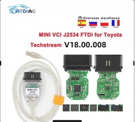 มินิ Vci สำหรับ Toyota TIS Techstream V18.00.008 Minivci FTDI สำหรับ J2534สแกนเนอร์อัตโนมัติ OBD2 OB