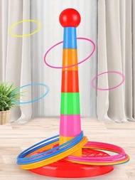 1件套親子裝交互的投擲袖,圓環圓環袖,塔,室內戶外幼兒園孩子們的競賽遊戲,孩子們的益智玩具