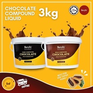 3kg Berlys Gourmet Chocolate Beryls Coklat Cair Beryl's Chocolate Compound Liquid Beryls Dark Chocol
