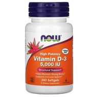 ✅READY STOCK✅ Now Foods High Potency Vitamin D-3 5000 IU 240 Softgels (D3 / D 3 5000 IU / 5000IU ) -