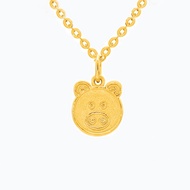 Zodiac Pig Face Pendant in 999 Pure Gold