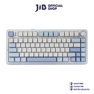 WIRELESS KEYBOARD (คีย์บอร์ดไร้สาย) AULA F75 GASKET MECHANICAL (GREY WOOD V3 SWITCH) (SEA SALT BLUE)