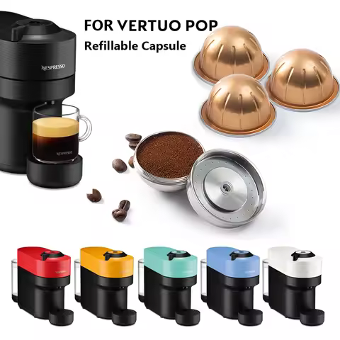 For Nespresso Vertuo POP Refillable Coffee Capsule Vertuoline Reusable Stainless Steel Capsule Filte