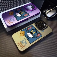 Interesting Cartoon Cheese Tom Cat Phone Case Compatible for IPhone 11 12 13 Pro Max 14 15 7 8 Plus SE 2020 XR X/XS Max Plastics Assembly Mirror Frame Hard Cover Anti Drop
