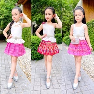 ชุดไทยเด็กสีชมพู ชุดไทยเด็กสีแดง ชุดไทยประยุกต์เด็ก ชุดไทยใส่ไปโรงเรียน ชุดไทยเด็กผู้หญิง ชุดไทยเด็กอนุบาล ชุดผ้าไทยเด็ก