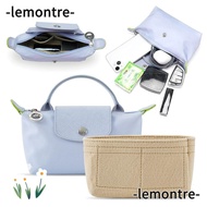 LEMONTRE Linner Bag, Storage Bags Portable Insert Bag, Durable Felt Travel Multi-Pocket Bag Organizer Longchamp Mini Bag