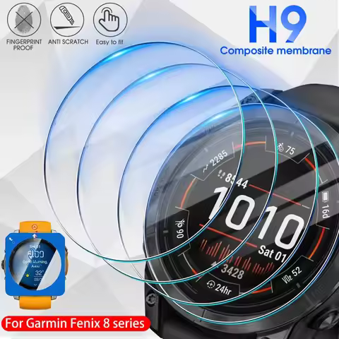 1-2pcs 9H Tempered Glass for Garmin Fenix 8 51mm 47mm Screen Protector Glass Anti-scratch Film Garmi
