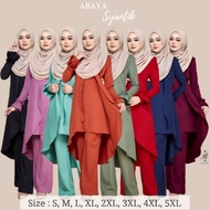 SALES❗️[AV SIZE S&amp;M] ABAYA SYANTIK JUBAH SELUAR SET SUIT MUSLIMAH PLUS SIZE MAROON NUDE DUSTY BURGUNDY BABY NAVY BLUE