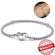 Original 925 Sterling Silver Bangle Moments Studded Chain Bracelet Fit DIY Charms Bead For Women Luxury Jewelry Gift