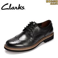 clarks其樂男鞋新款英倫雕花布洛克繫帶休閒男皮鞋 Batcombe Wing