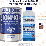 Combo of Voltronic Evo Moto 10w40 Motorcycle Lubricant and Voltronic G11 Coolant with 1 Engine Flush