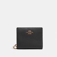 [INCOMING ETA 30 HARI] C0ACH Pebbled Leather Snap Wallet Black (C2862) (1)