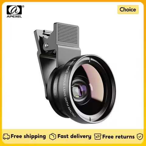 APEXEL APL-0.45WM Phone Lens Kit 0.45X Super Wide Angle & 12.5X Super Macro Lens HD Camera Lenses fo