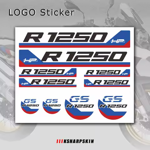 New Motorcycle Sticker Body Reflective Waterproof Body Fuel Tank Tail Box Logo Decals Kit For BMW R1