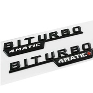 2pcs Car Letters Fender Trim Badge BITURBO 4MATIC Plus Emblem Sticker For  C43 E43 GLE43 GLC43 W205 