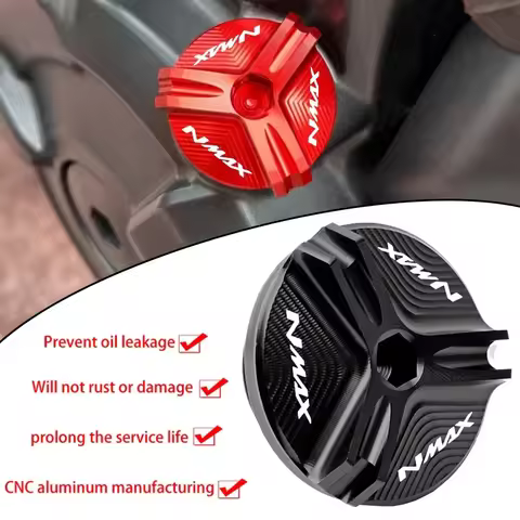With ''LOGO'' NMAX Fit For NMAX125 NMAX155 NMAX 150 Motorcycle Fashion Accessories CNC Engine Oil Fi