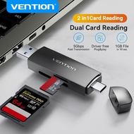 Vention Card Reader USB 3.0 Type C 512GB Fast Transmission 2 in 1 SD Card Reader TF Card Dual Card R