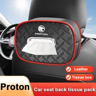 Car Tissue Holder Back Seat/Arm Rest Zipper Tissue Case Adjutsable Strap For Proton X50 Saga Persona