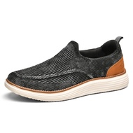 Skechers สเก็ตเชอร์ส รองเท้าผู้ชาย Men SKECHERS USA Proven Suttner Shoes - 204785-NVY Air-Cooled Memory Foam Charcoal MF Classic Fit