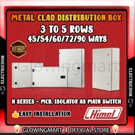 MCB HIMEL METAL CLAD DB BOX 3,4,5 ROW H SERIES - MCB ISOLATOR AS MAIN SWITCH 45/54/60/72/90 WAYS DIS