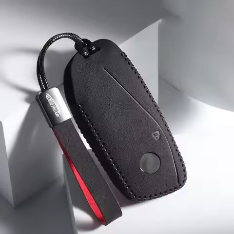 Suede Car Key Case Remote Cover Shell Holder Protector Keychain For BMW New 530Li I5 IX1 X1 X5 840I