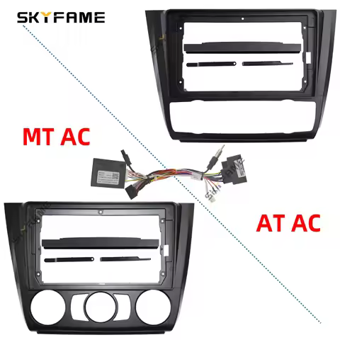 SKYFAME Car Fascia Frame Adapter Canbus Box Decoder Android Radio Dash Panel Frame Kit For BMW 1 Ser