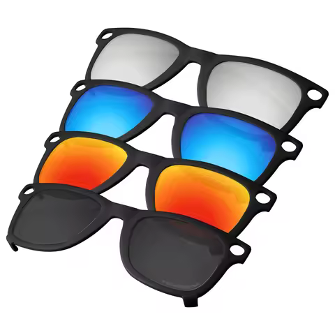 ELuxonsight Polarized Clip-on Sunglasses Clip onto Black for Ray-Ban Meta Wayfarer RW4006 50mm Sungl