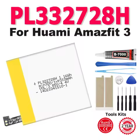 New PL332728H 332728H Battery For Huami Amazfit Stratos 3 A1929 A1928 Replacement Watch Battery + Fr