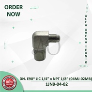 Elbow ADAPTER 90 NEPEL HYDRAULIC HOSE JIC 1/4" x NPT 1/8" 04MJ-02MB