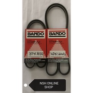 Fan Belt (100% BANDO) for Toyota Vios NCP42 1.5 2003-2007 Year (4PK1240 & 3PK850)