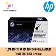 CLEAR STOCK HP 15A Black Original LaserJet Toner Cartridge (C7115A)